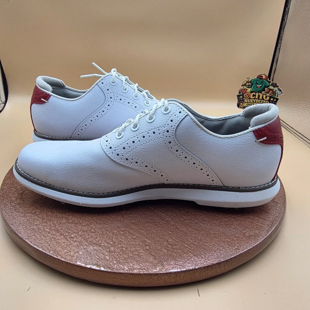 FootJoy MyJoys Traditions Womens Golf Shoes White Red Teddy Bear Wingtip 8.5 M